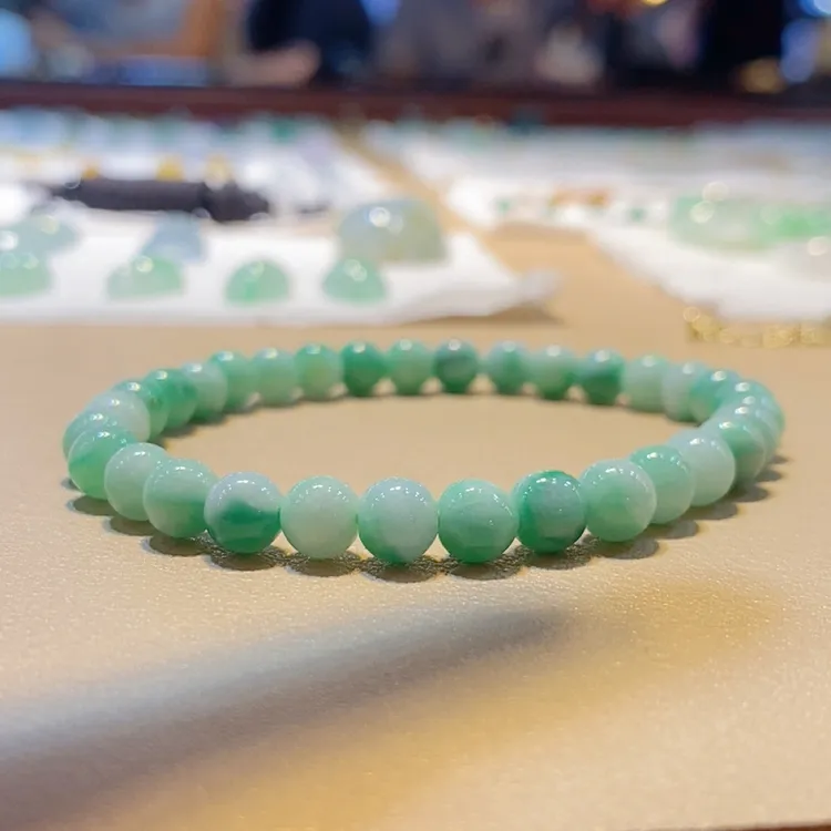 天然A货翡翠手链女款绿色女士青黛色黄翡手链
