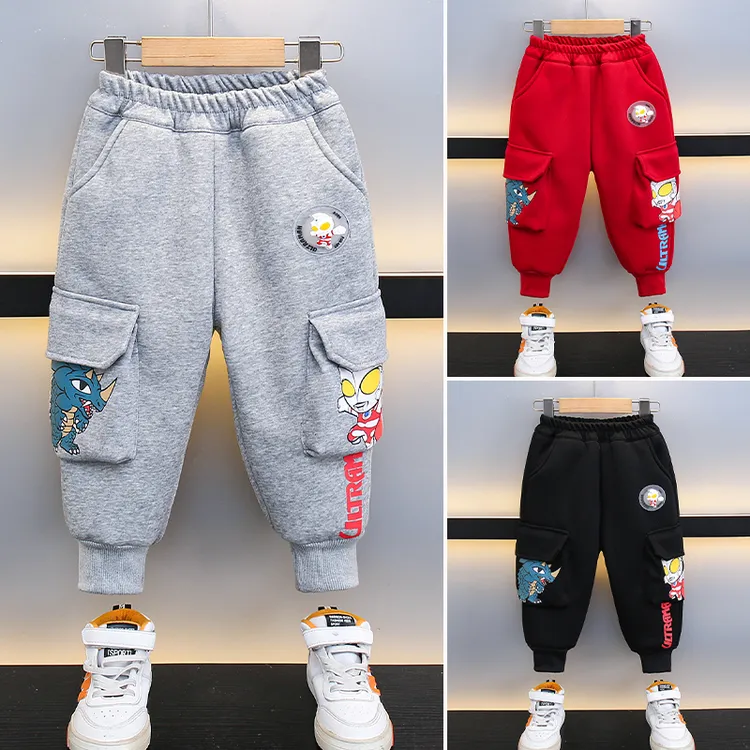 奥特曼男童冬季加绒卫裤2025新款儿童休闲奥特曼衣服儿童发光款