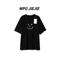 MPG JIEJIE【笑脸T】大码薄款笑脸印花可爱圆领短袖T恤
