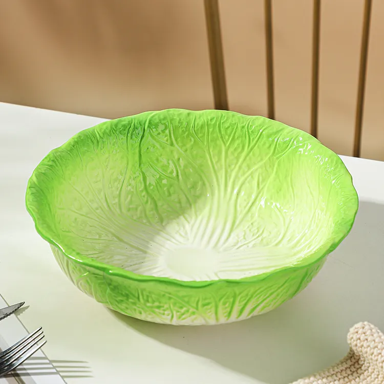 白菜系列10英寸汤碗 一个装 釉下彩陶瓷餐具