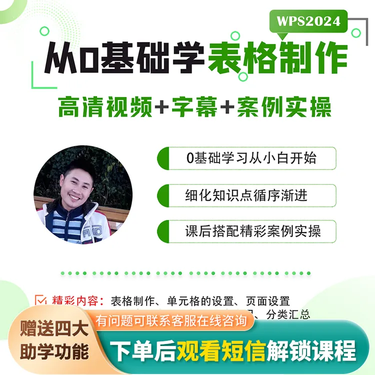 从0基础学wps Excel表格制作视频教程 精细讲解+案例（阿旗出品）