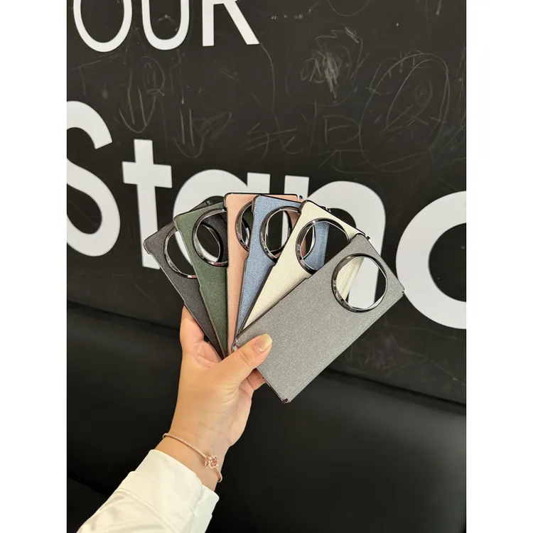 适用于华为Matex6/Matex5牛仔布面电镀中轴折叠手机壳