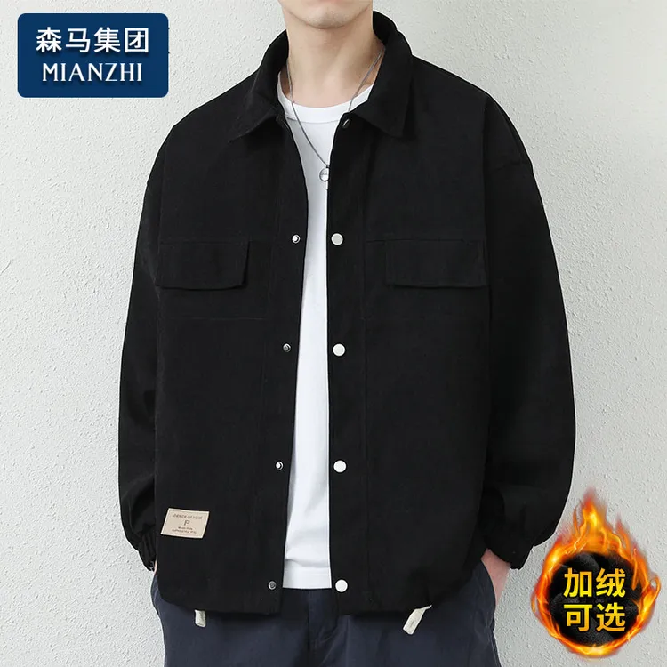 棉致休闲秋冬外套男士春秋季新款翻领潮流痞帅气美式百搭男款夹克