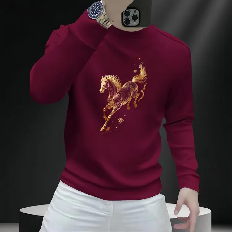 2025秋冬季新款男士重磅保暖卫衣时尚百搭休闲套头圆领长袖卫衣男