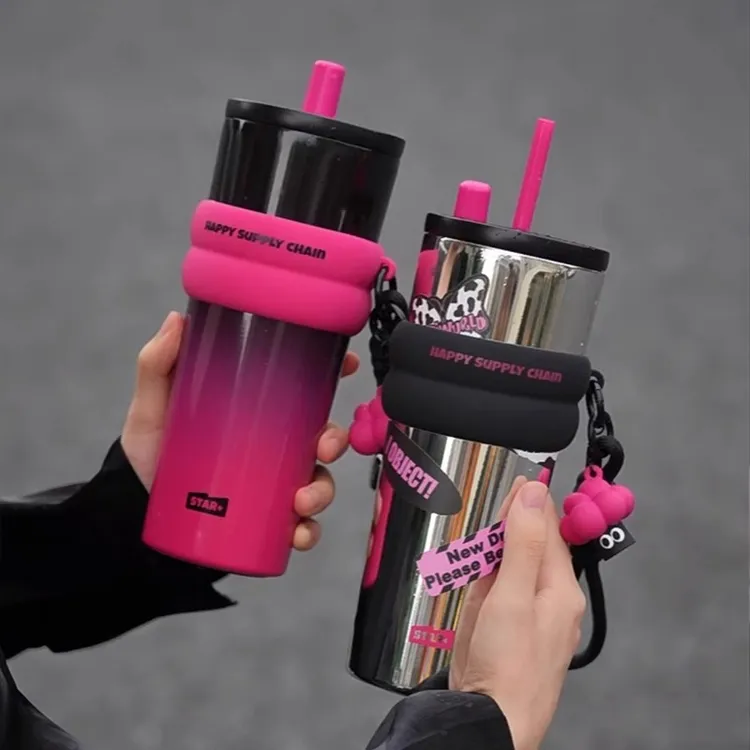 世大家吸管保温杯男女学生高颜值大容量直饮咖啡随行简约潮流水杯