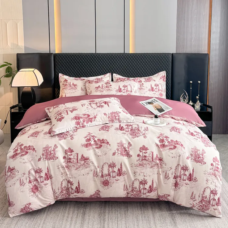 线下新品！！法国 VIVALACE 维瓦&莱斯 亲肤数码印花四件套礼盒装H