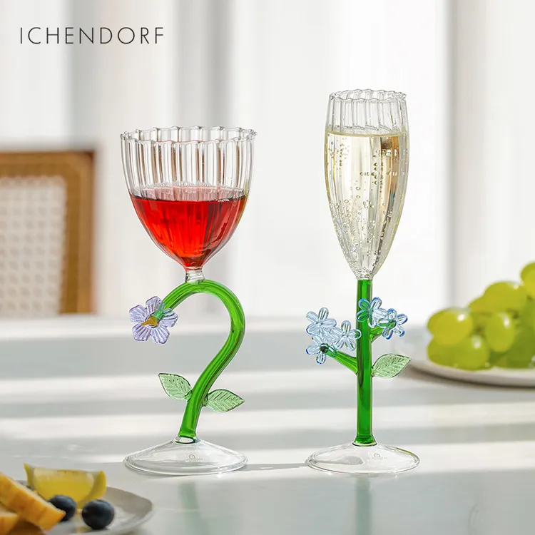 意大利植物学无铅玻璃酒杯家用香槟杯高杯子葡萄酒杯