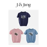 J&Jing-「经济上行」-显瘦百搭时尚韩系针织短袖Y-141