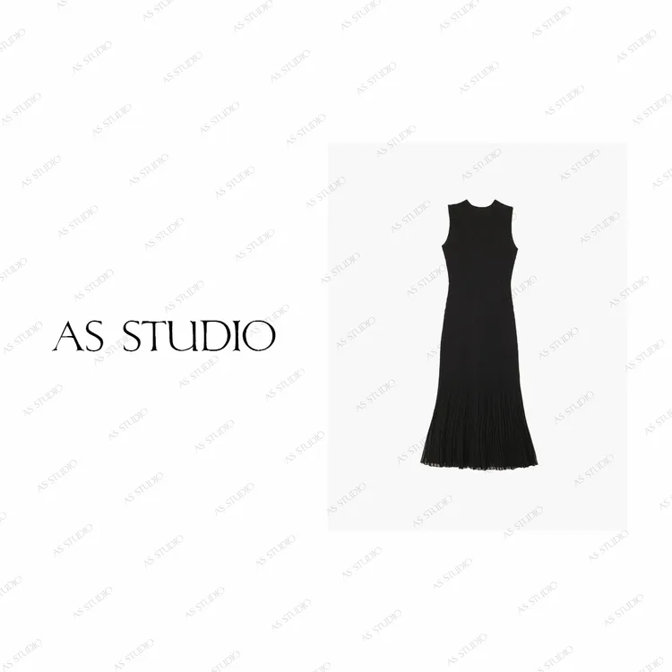 【AS人鱼姬】25新冰麻盖肩针织修身显瘦鱼尾连衣裙AS25XLYQ01719