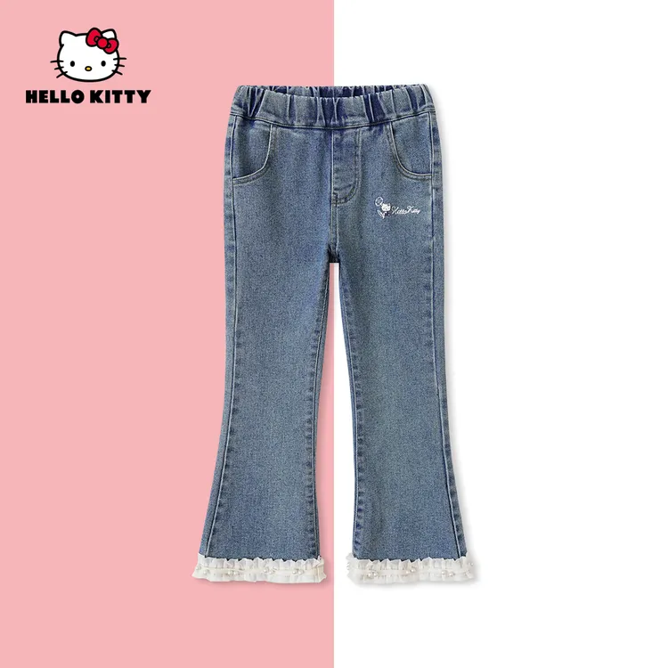 HelloKitty秋季女宝裤子女童装中大儿童时尚牛仔裤ACJMKQ10101 KT