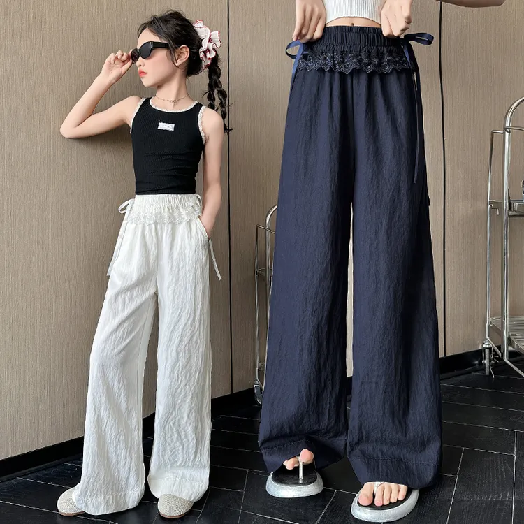 女童夏季薄款山本裤洋气新款6-12岁儿童时尚阔腿裤大童显瘦休闲裤