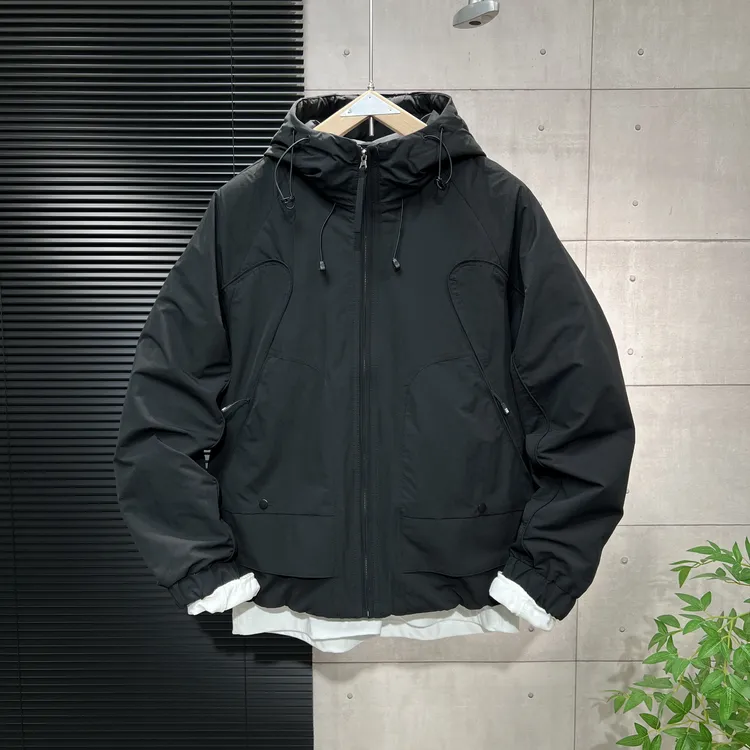 男士防风工装棉衣秋冬新款痞帅休闲潮流百搭连帽棉服保暖外套男款