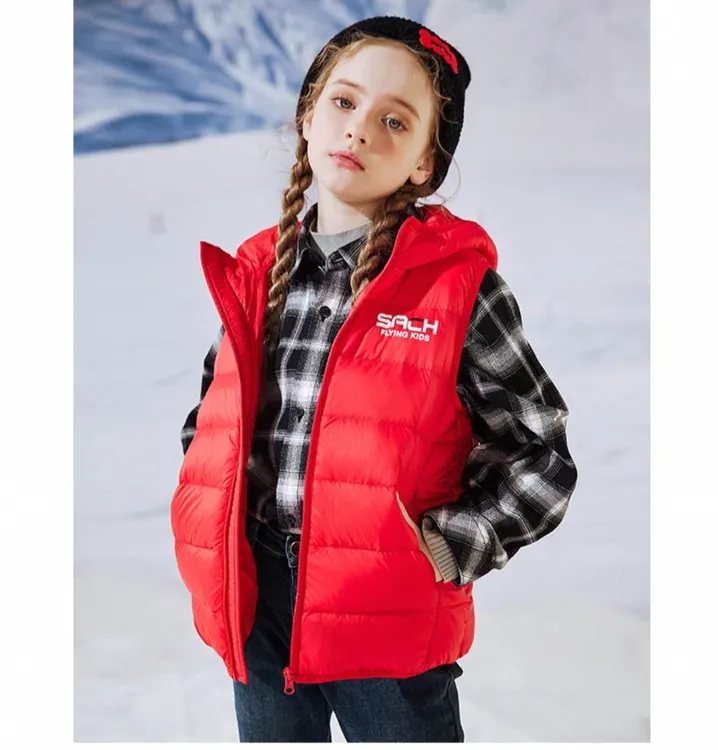 儿童羽绒服轻薄羽绒马甲洋气萌娃冬装