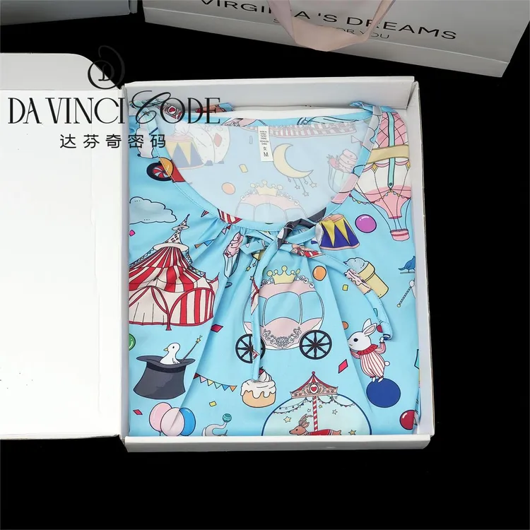 DAVINCIART2025新款女游乐园睡裙春夏薄款家居服