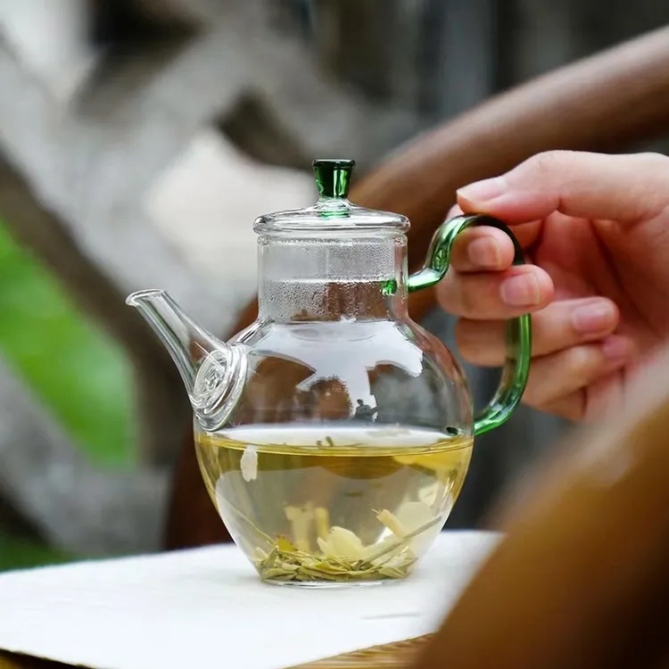 大容量玻璃泡茶壶加厚耐高温带过滤可煮水仿宋家用手执茶壶分茶器