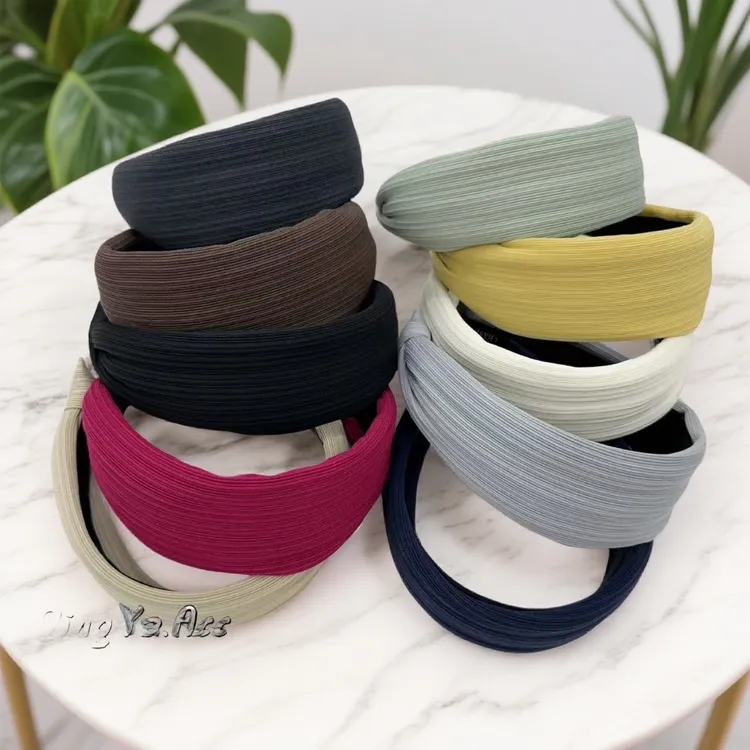 易梦玲同款高品质高级感宽边发箍氛围感高颅顶针织四季戴网红发饰