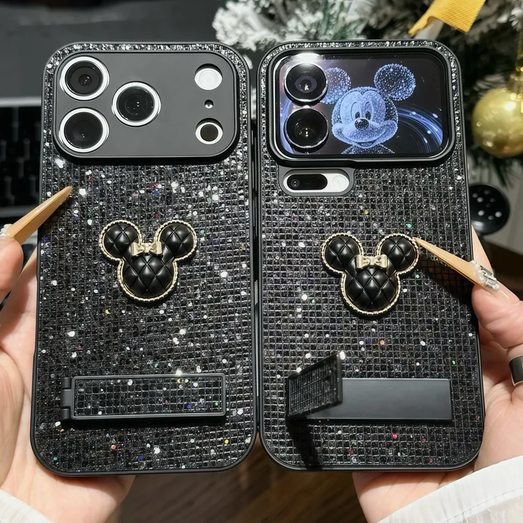 细闪米奇支架适用苹果17/16promax手机壳iPhone小米15vivoppo华为