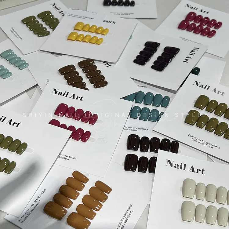 纯色系列合集高级时音纯手工穿戴甲短款美甲裸色显白感通勤必备