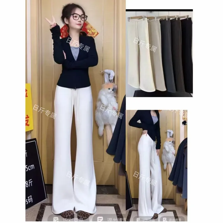 【高定版羊绒】微喇版本lu系升级2.0版本超模裤磨毛修身显瘦休闲裤