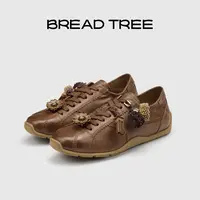 BREADTREE 25年复古质感可拆卸鞋花德训鞋拼皮薄底休闲鞋西部鞋