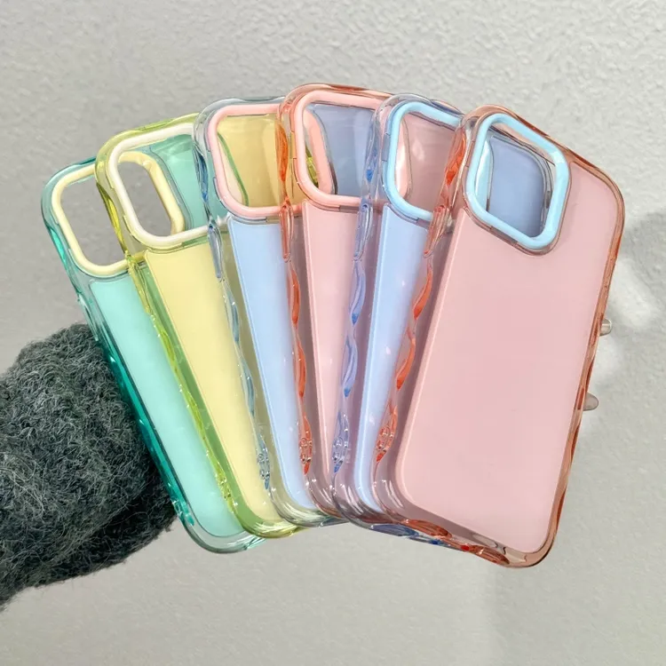 ins风简约纯色适用iPhone16/15波纹果冻13promax手机壳14苹果12套