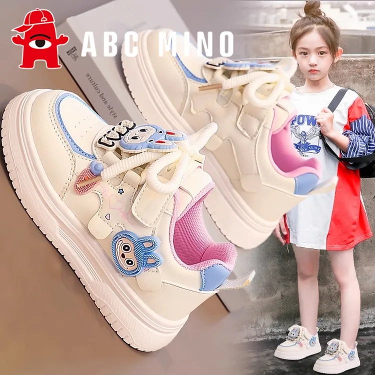 ABC MINO拉布布女童鞋子2025新款秋季儿童运动板鞋百搭学生小白鞋