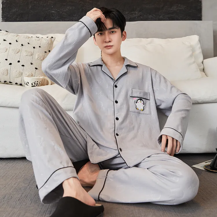 可外出睡衣男秋冬高颜值家居服长袖2025新款德绒大码加绒加厚套装