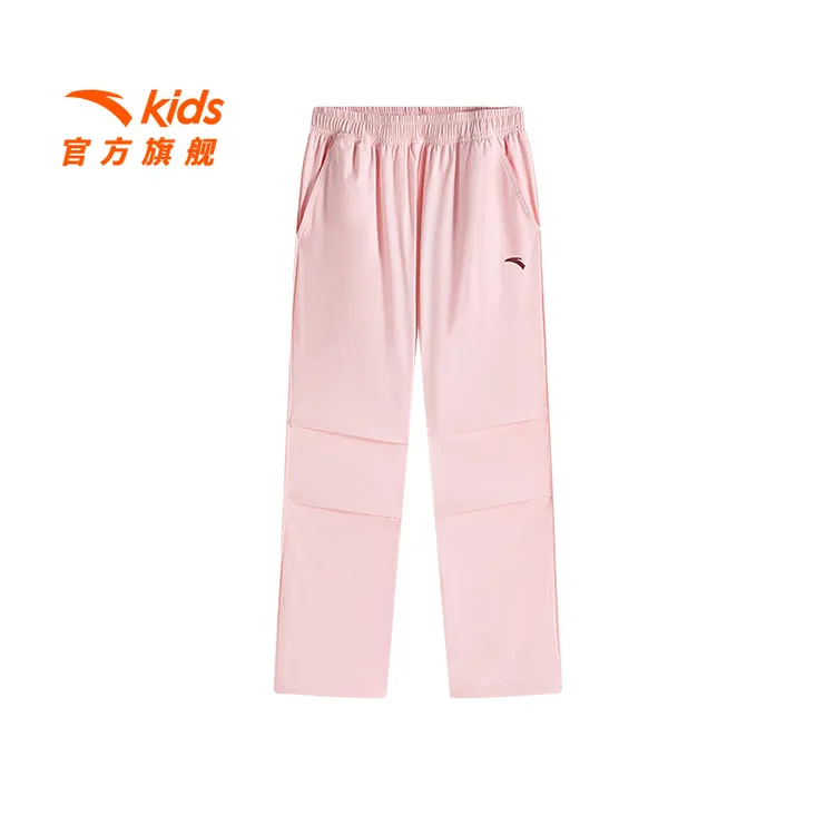 安踏儿童女大童运动梭织长裤潮流1215岁大童灰色运动裤