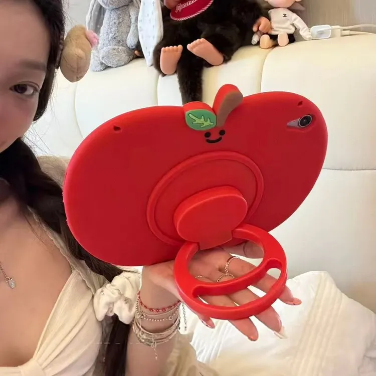 立体红苹果硅胶适用于苹果ipad10保护壳10.9平板pro11寸防摔可爱