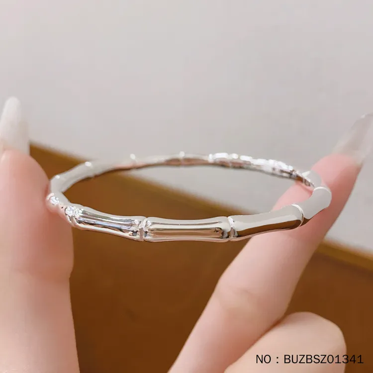 足银手镯 26克左右足银节节高竹节实心固口手镯