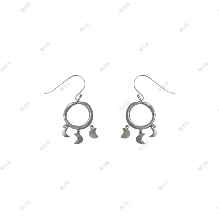 925银耳饰 W.Diva【弦月】经典银饰高级造型质感S925耳环50J141472