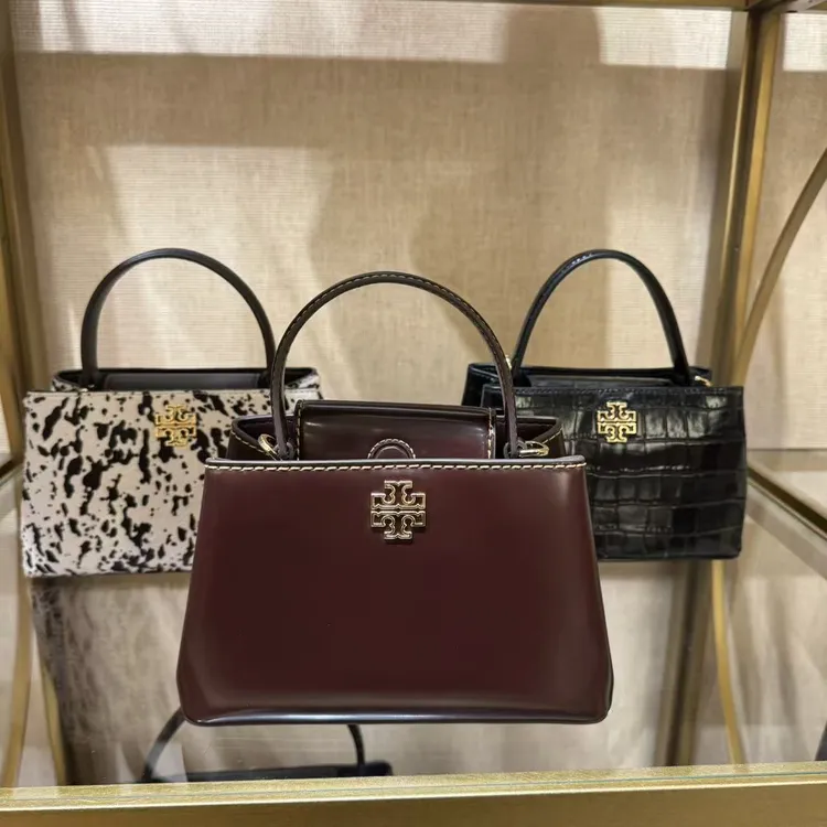 TORY BURCH 汤丽柏琦 Britten  酒红色 小号手提包 22*12*6CM