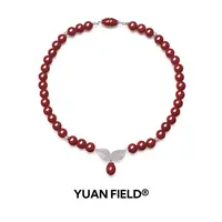 YUAN FIELD 黄铜锆石项链 羽叶系列  玫瑰果项链
