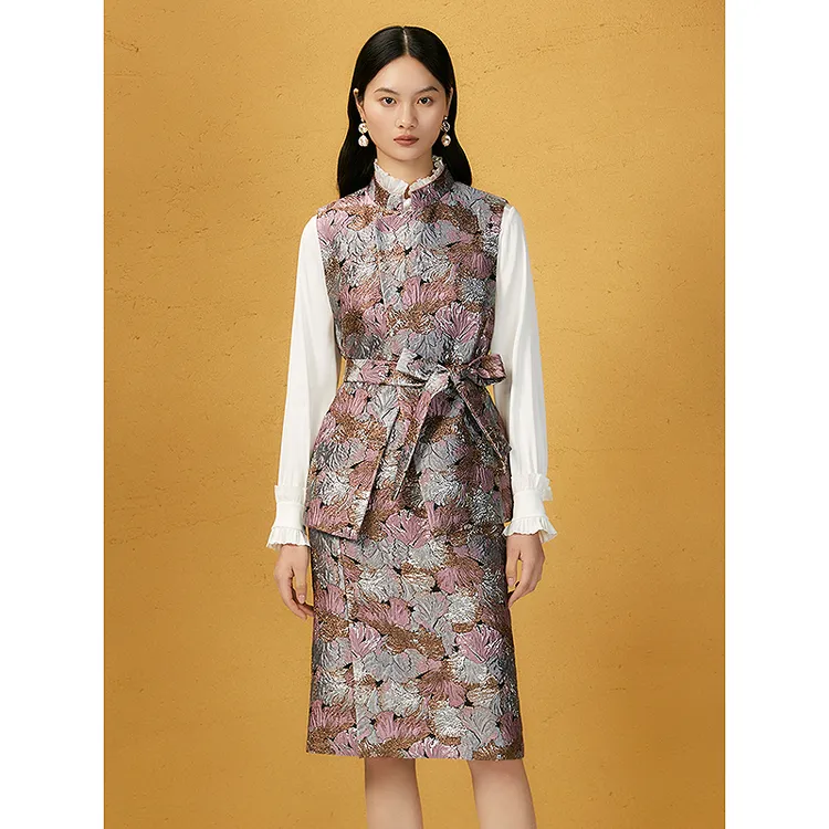 Song of Song歌中歌2025秋季提花肌理感马甲上衣5C65301056