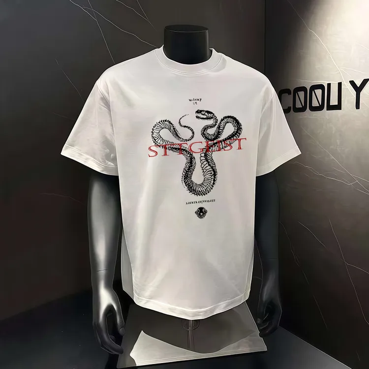 260克重磅纯棉短袖T恤男夏季时尚蛇年潮流高质量休闲百搭圆领半袖