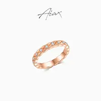 AIAX  流光风 小众简约时尚轻奢初恋经典菱格戒指TSS7367