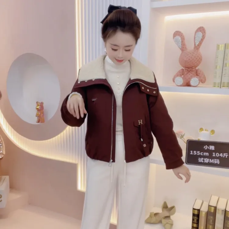 JUYA （听雪）2025年冬季新款时尚显瘦百搭加厚短款女士派克外套