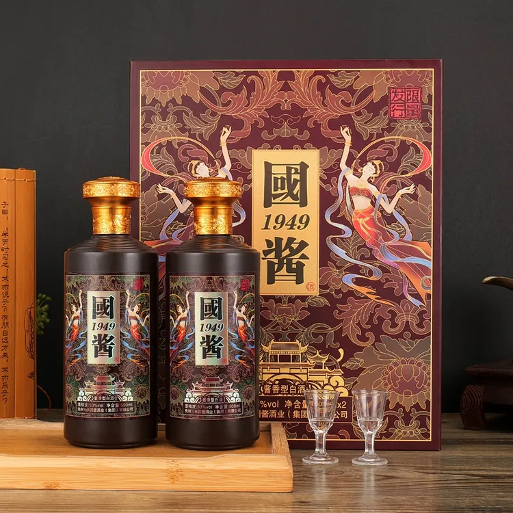 龍蘇宴贵州国酱1949（含酒具）酱香型白酒 53度500ml*两瓶