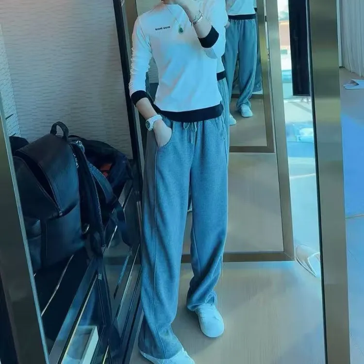 秋冬磨毛新款女时尚百搭显瘦休闲长裤