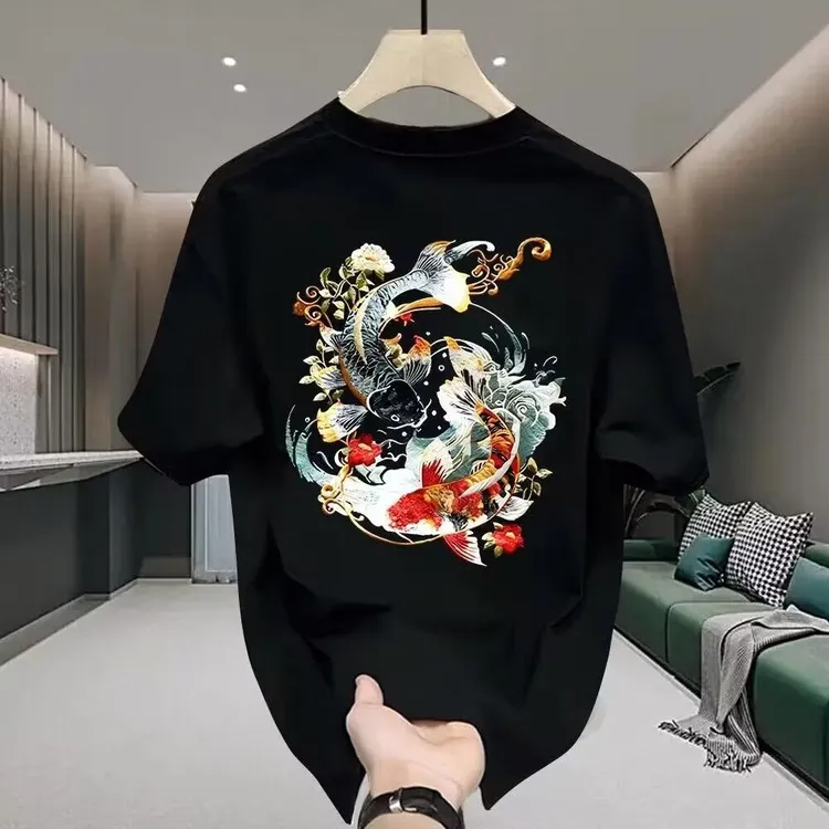 【官方正品】印花男士T恤白色打底衫日系短袖恤男夏季新款圆领时尚