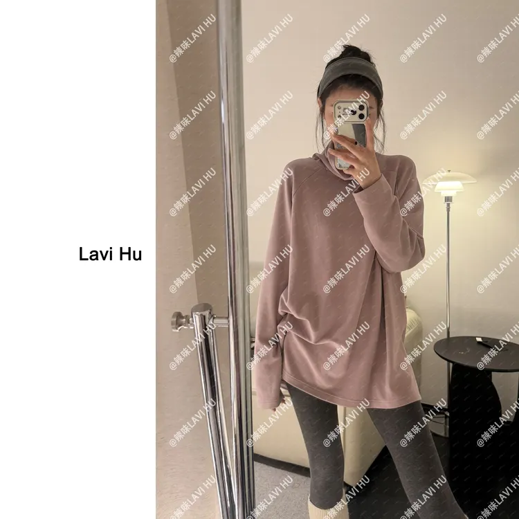 LAVI HU【流心马卡龙】双面绒慵懒风长袖磨毛高领T恤0791