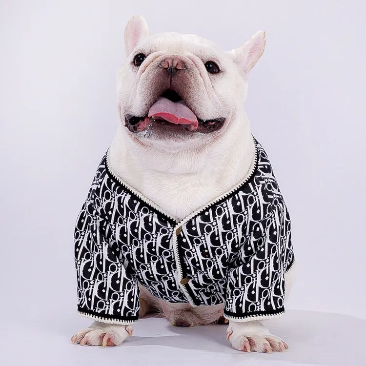 中型犬衣服冬装加厚加绒带袖DI开衫斗牛狗法斗胖狗英斗巴哥八哥潮