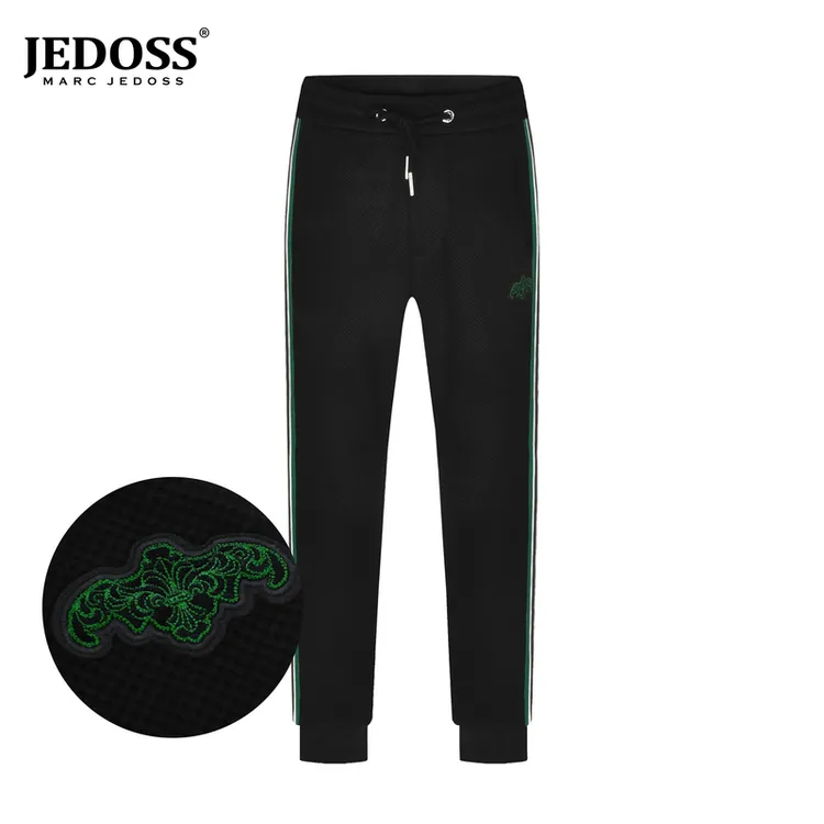 2025秋上新时尚操作男装鸢尾花刺绣直筒休闲长裤舒适055裤子男裤