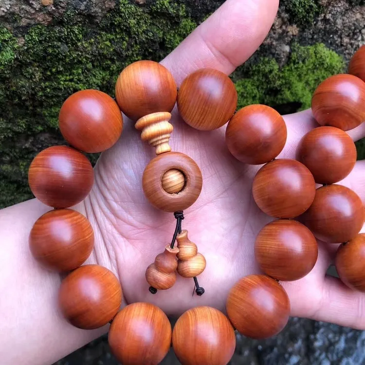 新款太行山崖柏佛珠2.0高油密天然崖柏手串文玩老料男女手链念珠