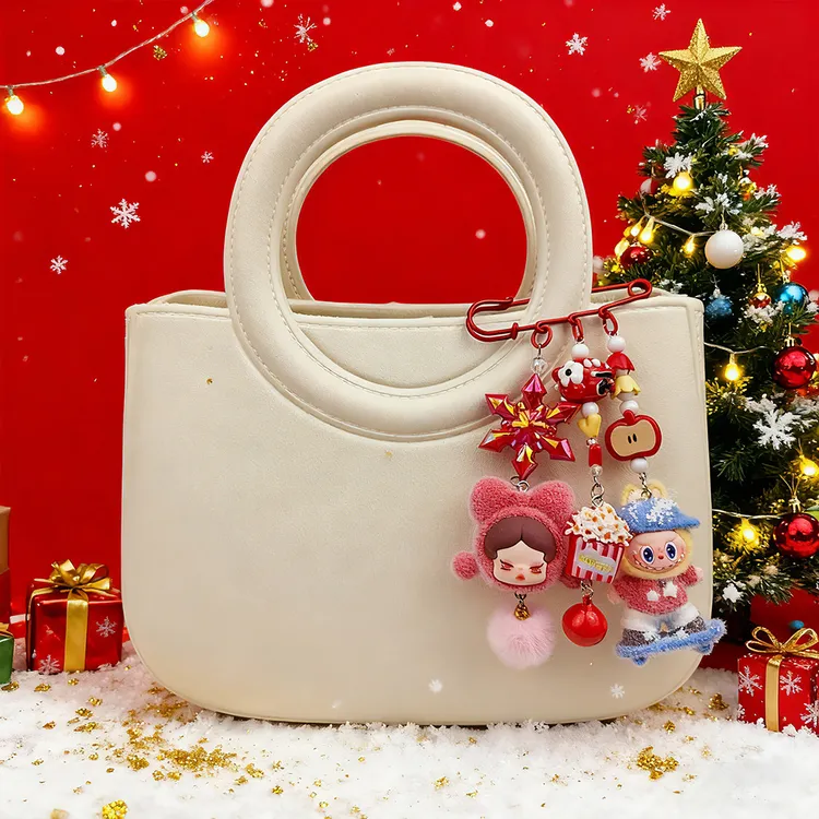 喜胖猫E系-圣诞雪花铃铛SP改娃萌粒包包挂件精致高级感钥匙扣