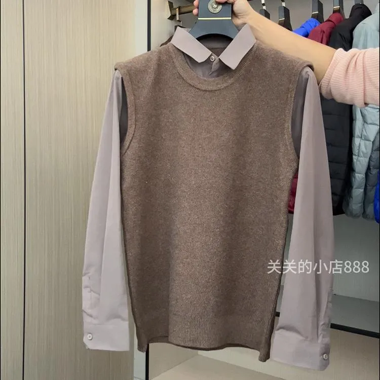 级感毛衣男秋春秋季新款衬衫领针织衫男士保暖毛线衣潮牌时尚毛衫