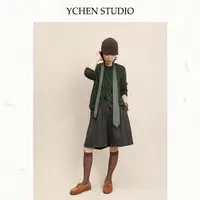 秀文~【草原】秋季圆领慵懒镂空坑纹长袖针织衫LJ1557KS