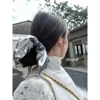 【HuiHui】韩系简约扎头发绳发圈柔软闪闪布料高级感发饰（A1377)
