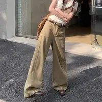 小个子定制秋季美式松弛感卡其色美拉德窄版直筒裤