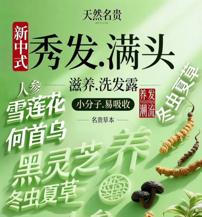 【品牌工厂特惠】黑松露雪莲洗发水-燕窝-雪莲花-何首鸟-人参--D2